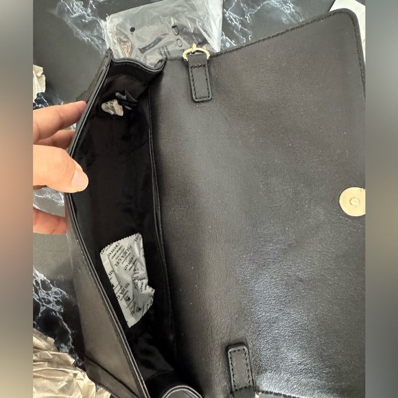 DONNA KARAN NEW YORK Handbag 100% Leather Black Charm Crossbody AUTHENTIC NEW - Picture 6 of 10